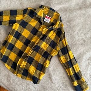 Wrangler Kids Yellow and Blue Checkered Shirt